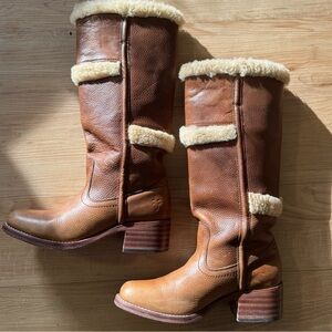 Vintage Frye Women's Shearling-Lined Campus Boots Rare size 9
